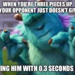 Three pieces up