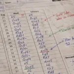 Schachpartie Formular mit Notizen